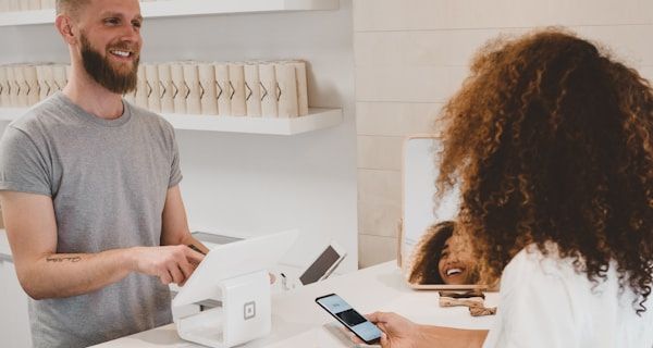Couple checking scan appointment timing