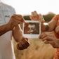 Family with baby scan